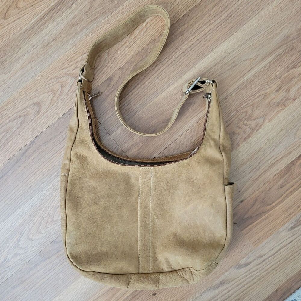 Coronado Leather Americana Concealed Carry Hobo Shoulder Bag Tan CCW Lockable